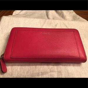 Coach leather zip wallet